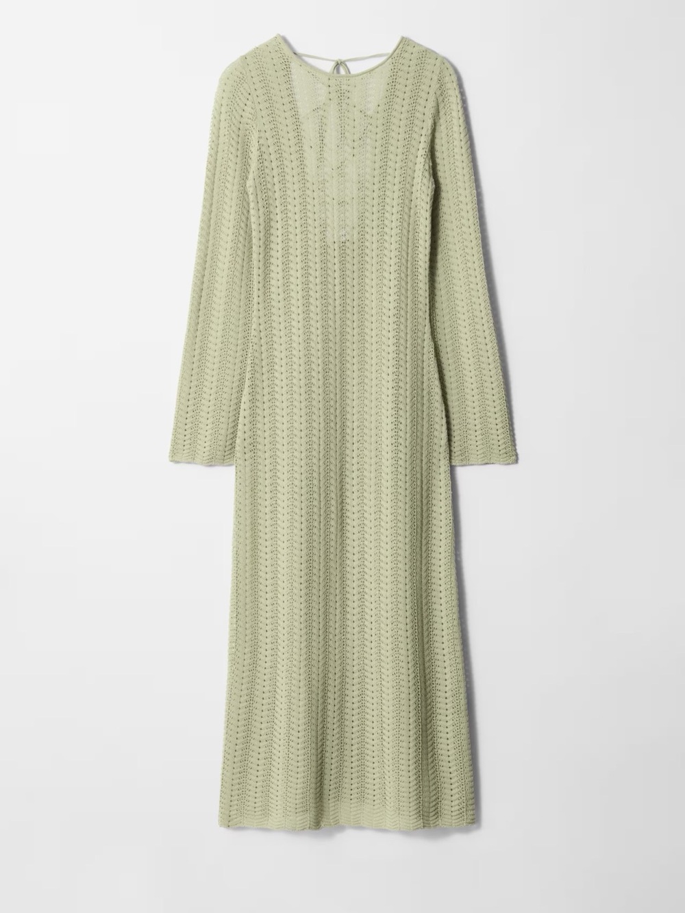 &Other Stories Pointelle-Knit Midi Dress in Light Green